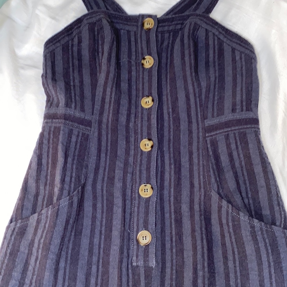 Carly Jean LA Grey Linen/Cotton Overalls